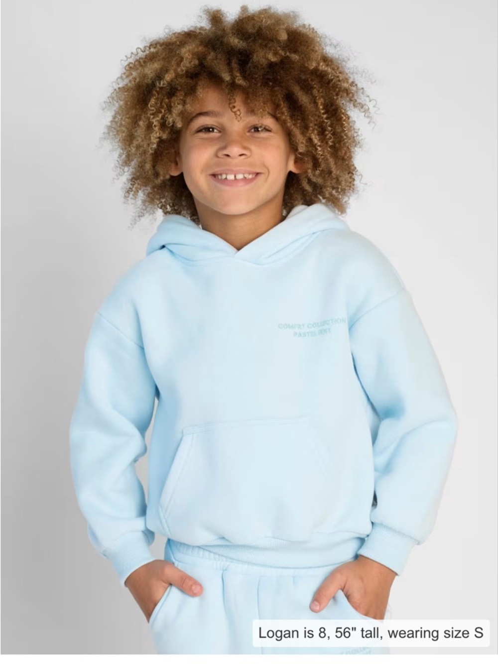 Comfrt Kids Pastel Baby Blue Hoodie - size medium